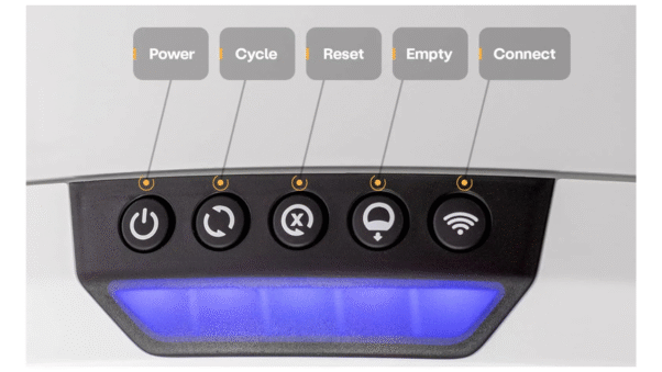 If your unit becomes stuck during a cycle, briefly press the Reset button to resume and complete the cycle. If it remains stuck and displays an error, press and hold the Reset button for 3 seconds to reset the weight scale to zero.
